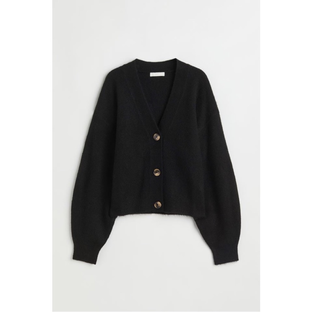 Black V-Neck Cardigan - Picture 7 of 9